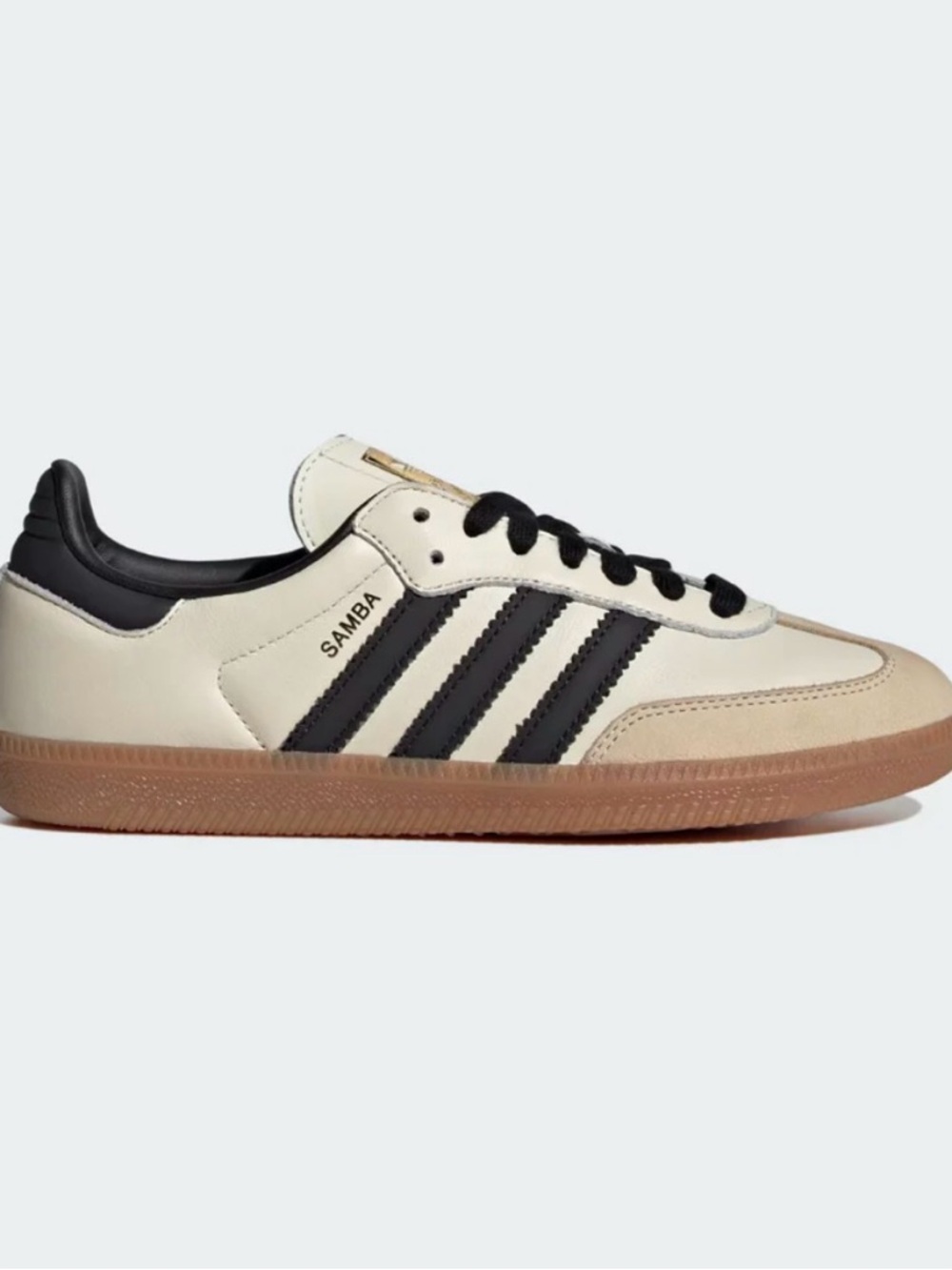 adidas Samba Leather Sneaker in Cream, Black & Gum